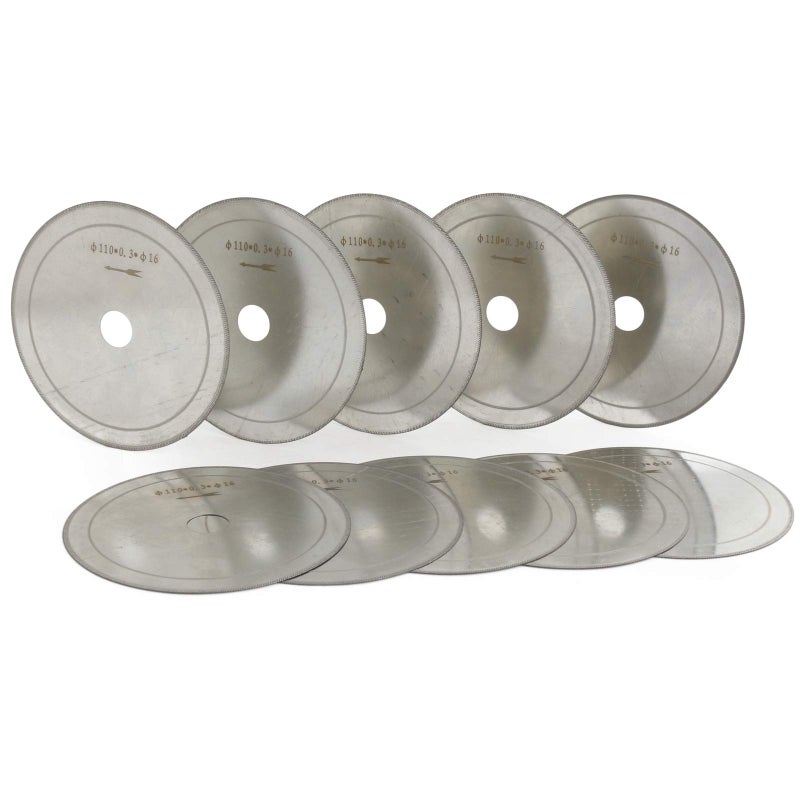 JINGLING 4.5" inch 110mm Diamond Lapidary Saw Blade Thin Rim 0.4 Arbor 5/8" Jewelry Tools for Stone Pack of 10Pcs - Image 1